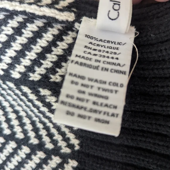 Calvin Klein Black and White Beanie - Picture 3 of 3